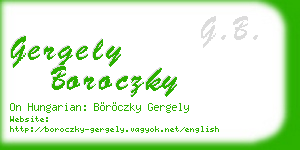 gergely boroczky business card